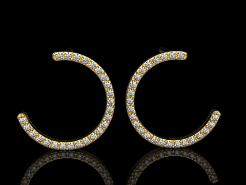 Кругла сережка-гвоздик модель 711 3D Принт Модель