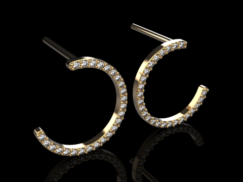 Кругла сережка-гвоздик модель 711 3D Принт Модель