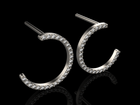 Кругла сережка-гвоздик модель 711 3D Принт Модель