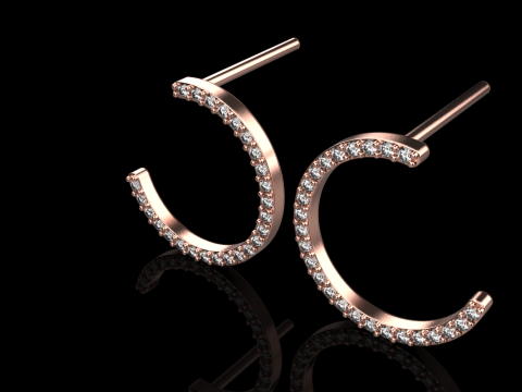 Кругла сережка-гвоздик модель 711 3D Принт Модель