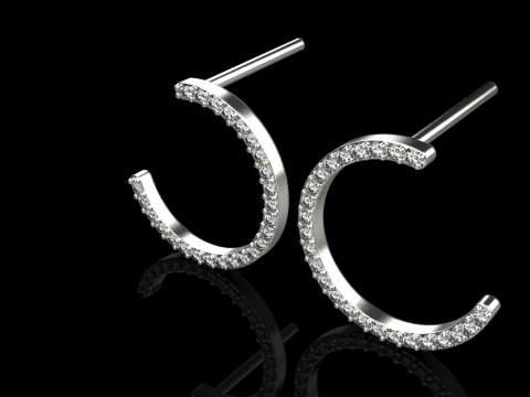 Кругла сережка-гвоздик модель 711 3D Принт Модель