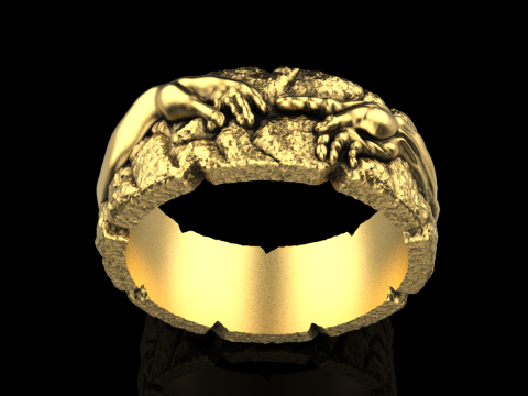Hand Gottes Ring Sch&ouml;pfung Adams Modell 713 3D Druckmodell