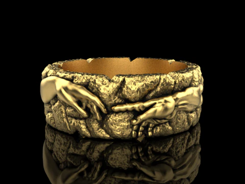 Hand Of God Ring Creation Of Adam model 713 3D Print Model
