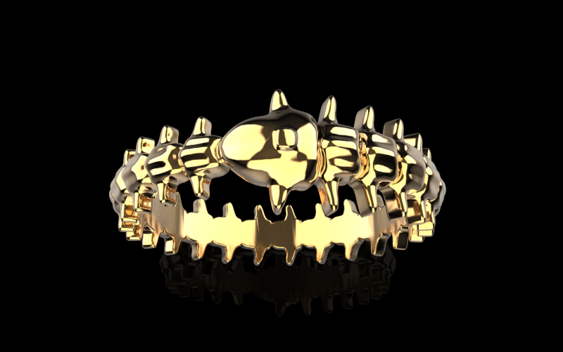 Anello in osso di serpente modello 714 Modello di stampa 3D .c4d .max .obj .3ds .fbx .stl .blend 