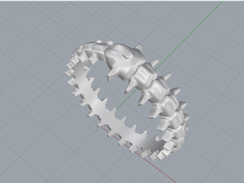 Anello in osso di serpente modello 714 Modello di stampa 3D