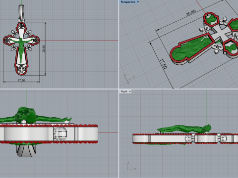 Double side cross model 717 3D Print Model