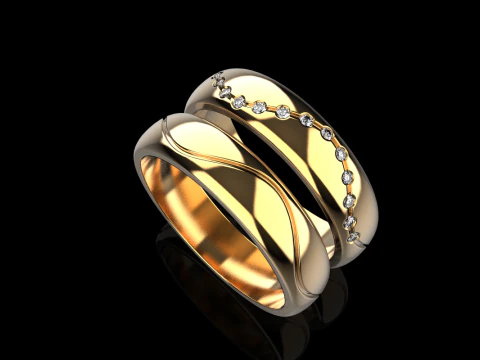 Wedding ring model 718 3D Print Model