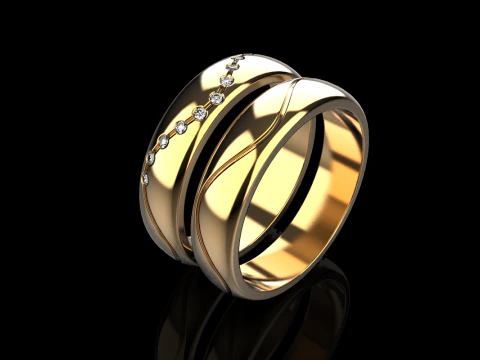 Wedding ring model 718 3D Print Model