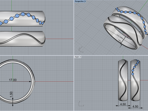 Fede nuziale modello 718 Modello di stampa 3D