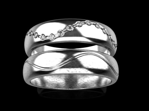 Wedding ring model 718 3D Print Model