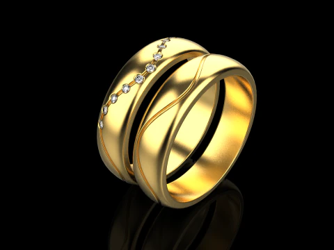 Wedding ring model 718 3D Print Model