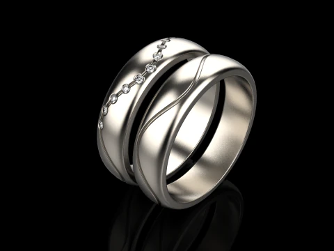 Wedding ring model 718 3D Print Model