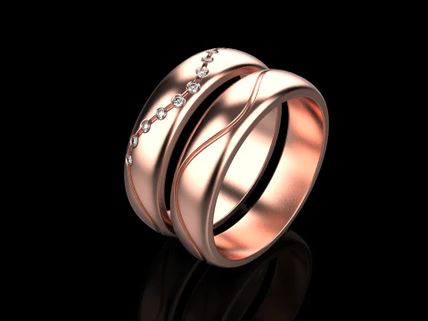 Wedding ring model 718 3D Print Model