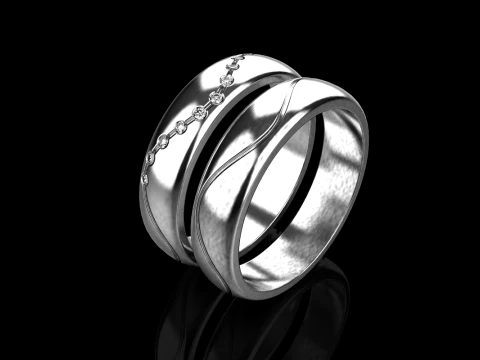 Wedding ring model 718 3D Print Model