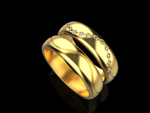 Wedding ring model 718 3D Print Model