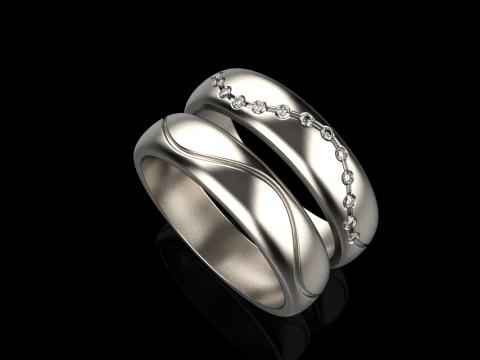 Wedding ring model 718 3D Print Model