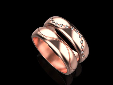 Wedding ring model 718 3D Print Model