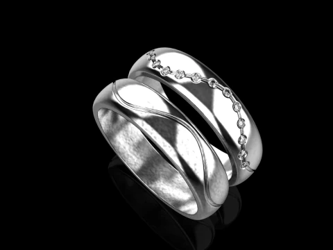 Wedding ring model 718 3D Print Model