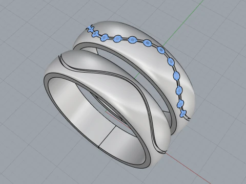 Wedding ring model 718 3D Print Model