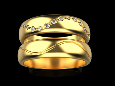 Wedding ring model 718 3D Print Model
