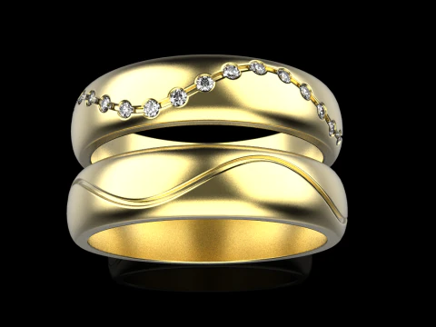 Wedding ring model 718 3D Print Model