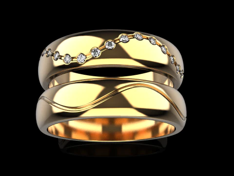 Wedding ring model 718 3D Print Model