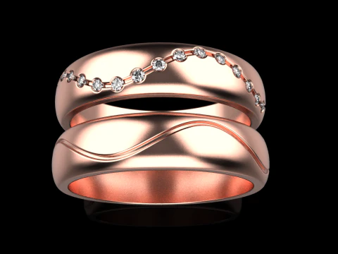 Wedding ring model 718 3D Print Model