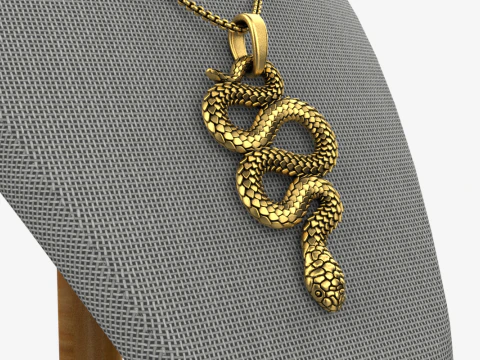 Snake pendant model 720 3D Print Model