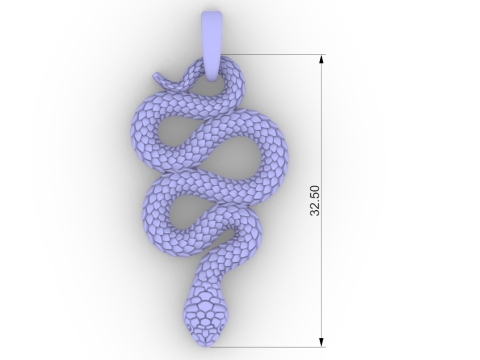 Snake pendant model 720 3D Print Model