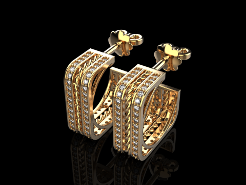 Orecchino moda modello 745 Modello di stampa 3D