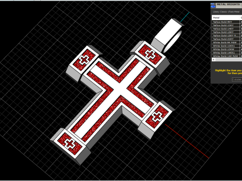 Dubbelzijdig kruis model 721 3D printmodel