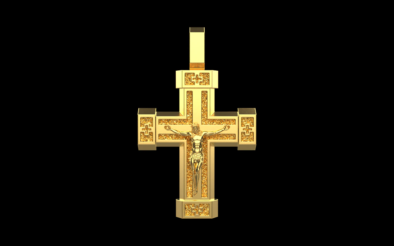 Double side cross model 722 3D Print Model .c4d .max .obj .3ds .fbx .stl .blend