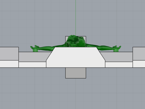 Dubbelzijdig kruis model 722 3D printmodel