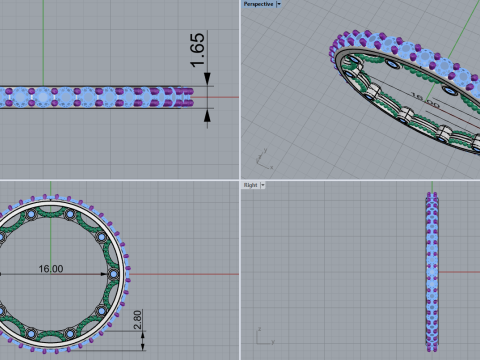 Engagement ring model 724 3D Print Model