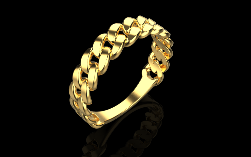 Cuban chain ring model 726 3D Print Model .c4d .max .obj .3ds .fbx .stl .blend 