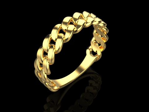 Cuban chain ring model 726 3D Print Model