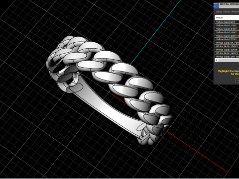 Cuban chain ring model 726 3D Print Model
