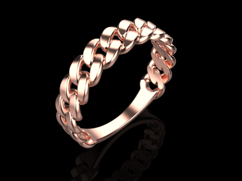 Cuban chain ring model 726 3D Print Model