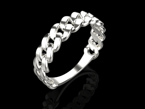 Cuban chain ring model 726 3D Print Model