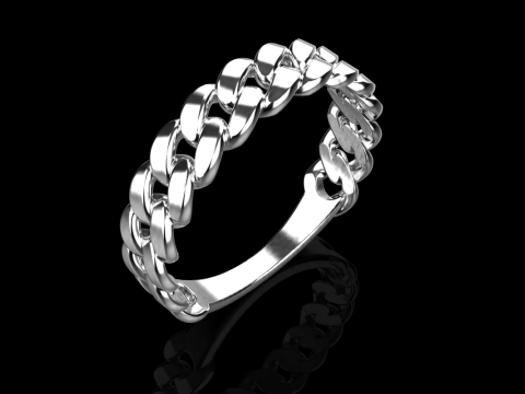 Cuban chain ring model 726 3D Print Model