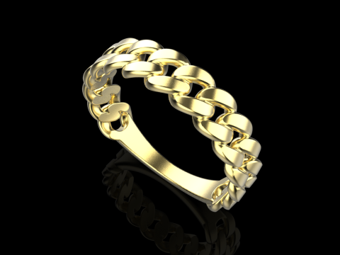Cuban chain ring model 726 3D Print Model