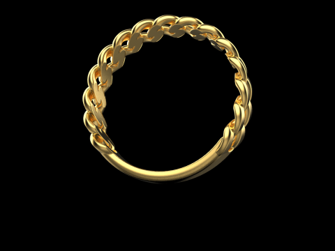Cuban chain ring model 726 3D Print Model