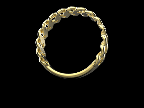 Cuban chain ring model 726 3D Print Model
