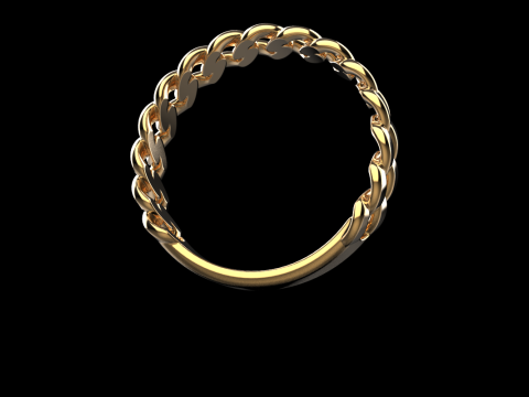 Cuban chain ring model 726 3D Print Model