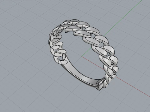 Cuban chain ring model 726 3D Print Model
