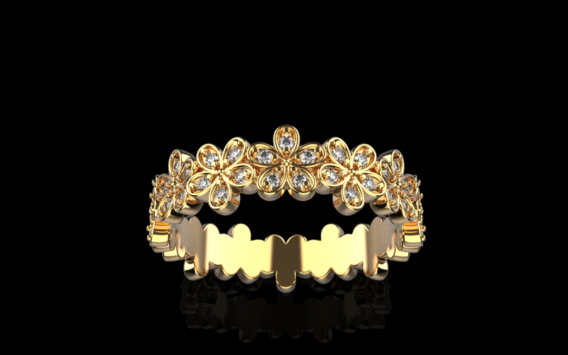 Anello fiore modello 727 Modello di stampa 3D .c4d .max .obj .3ds .fbx .stl .blend