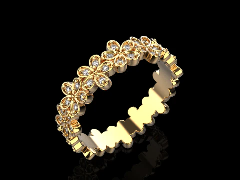 Flower ring model 727 3D Print Model