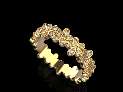 Flower ring model 727 3D Print Model