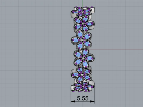Flower ring model 727 3D Print Model