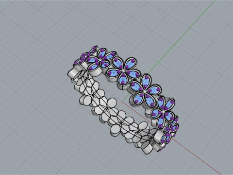 Flower ring model 727 3D Print Model